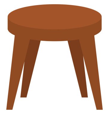 Küçük tahta sandalye, illüstrasyon, beyaz arka planda vektör