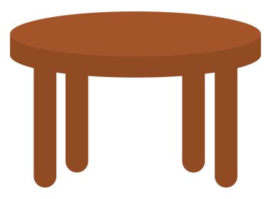 Ahşap sehpa, illüstrasyon, beyaz arka planda vektör.