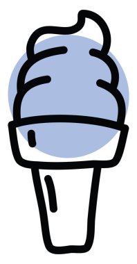 Külahta vanilyalı dondurma, illüstrasyon, beyaz arka planda vektör.