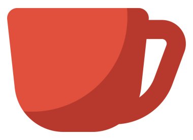 Kalın kırmızı bardak, illüstrasyon, beyaz arkaplan üzerinde vektör