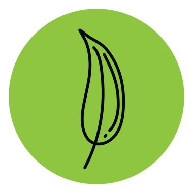 Küçük yeşil yaprak, illüstrasyon, beyaz arkaplan üzerindeki vektör