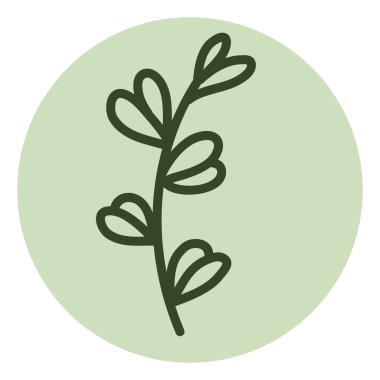 Minimum kalp şekilli yapraklar, illüstrasyon, beyaz arkaplan üzerindeki vektör