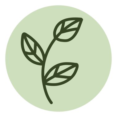 Beyaz arkaplanda üç yaprak, illüstrasyon, vektör