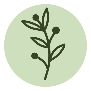 Beyaz arkaplanda şirin yapraklar, illüstrasyon, vektör