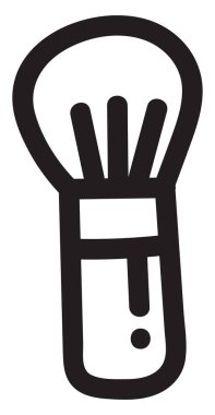 Basit makyaj fırçası, illüstrasyon, beyaz arkaplan üzerindeki vektör