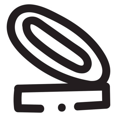 Küçük seyahat aynası, illüstrasyon, beyaz arkaplandaki vektör