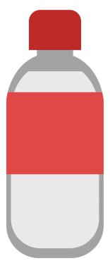 Şişedeki süt, illüstrasyon, beyaz arkaplandaki vektör