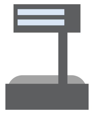 Beyaz zemin üzerinde piyasa ölçeği, illüstrasyon, vektör