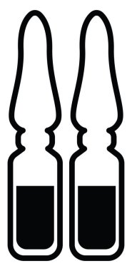 Tıbbi ampule, illüstrasyon, beyaz arkaplan üzerinde vektör