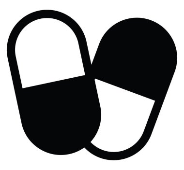 Tıbbi kapsül, illüstrasyon, beyaz arkaplan üzerindeki vektör