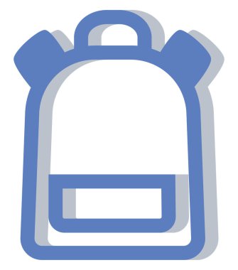 Mavi sırt çantası, illüstrasyon, beyaz arkaplanda vektör