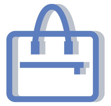 Mavi iş çantası, illüstrasyon, beyaz arkaplandaki vektör