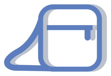 Küçük mavi adam çantası, illüstrasyon, beyaz arka planda vektör.