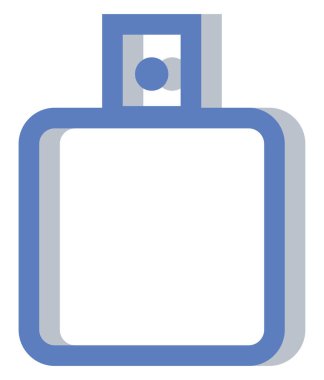 Mavi parfüm, illüstrasyon, beyaz arkaplanda vektör