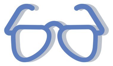 Mavi güneş gözlüğü, illüstrasyon, beyaz arkaplanda vektör