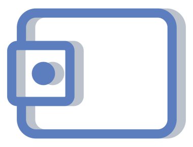 Mavi cüzdan, illüstrasyon, beyaz arkaplandaki vektör