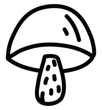 Beyaz arka planda bebek portobello mantarı, illüstrasyon, vektör