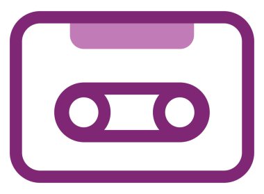 Pembe kaset, illüstrasyon, beyaz arkaplandaki vektör