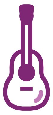 Pembe gitar, illüstrasyon, beyaz arkaplanda vektör
