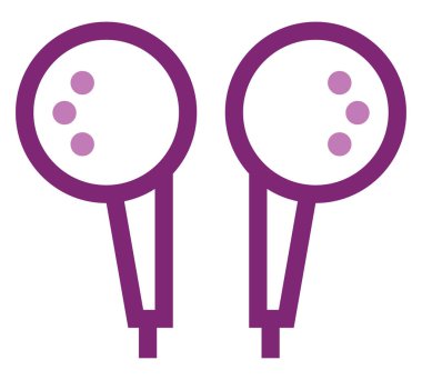 Pembe kulaklıklar, illüstrasyon, beyaz arkaplandaki vektör