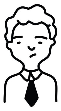 Beyaz arka planda hayal kırıklığına uğramış çocuk, illüstrasyon, vektör