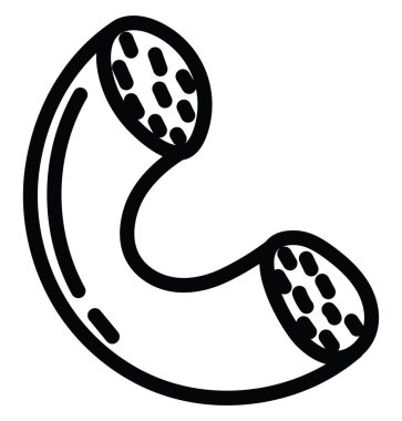 Hoparlörsüz telefon, resimleme, beyaz arkaplandaki vektör