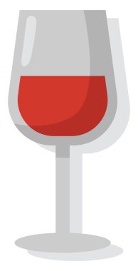 Şarap kadehi, illüstrasyon, beyaz arkaplanda vektör.