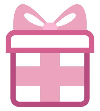 Pembe mevcut, resimleme, beyaz arkaplandaki vektör