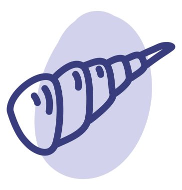 Uzun deniz kabuğu, illüstrasyon, beyaz arkaplanda vektör