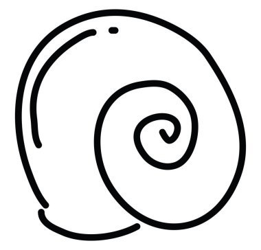 Beyaz arkaplanda deniz kabuğu çizimi, illüstrasyon, vektör