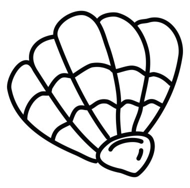 Deniz suyu kabuğu, illüstrasyon, beyaz arkaplandaki vektör