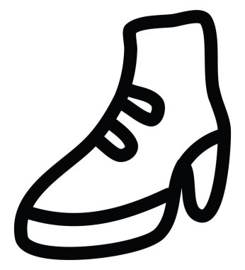 Topuklu ayakkabı, çizim, beyaz arka planda vektör.