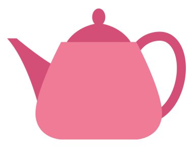 Parlak pembe çaydanlık, illüstrasyon, beyaz arkaplanda vektör