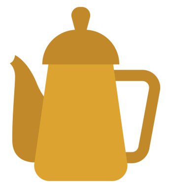 Uzun sarı çaydanlık, illüstrasyon, beyaz arkaplanda vektör