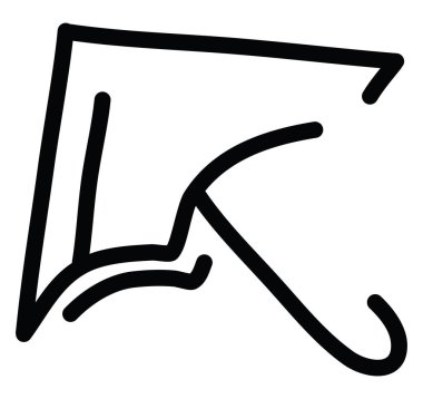 Beyaz arkaplanda üçgen şemsiye, illüstrasyon, vektör