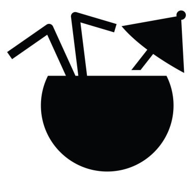 Hindistan cevizi kuyruğu, illüstrasyon, beyaz arkaplanda vektör