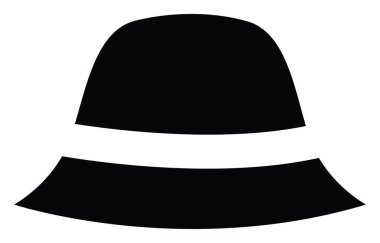 Siyah şapka, illüstrasyon, beyaz arkaplanda vektör