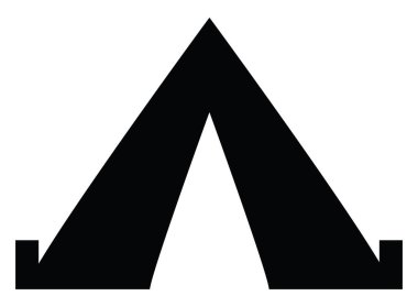 Siyah çadır, illüstrasyon, beyaz arkaplanda vektör