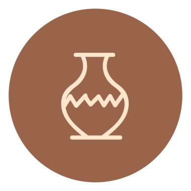 Dekoratif kil vazo, illüstrasyon, beyaz arkaplan üzerindeki vektör