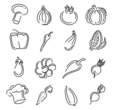 Organik sebzeler, illüstrasyon, beyaz arka plandaki vektör.