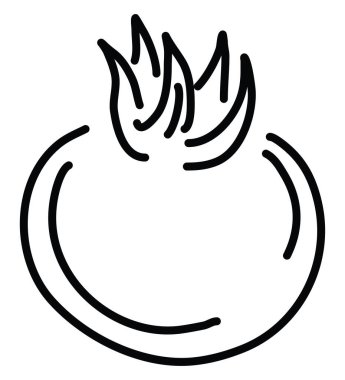 Beyaz arkaplanda bir domates, illüstrasyon, vektör