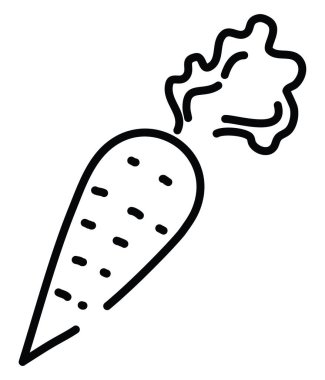 Beyaz arka planda bir havuç, illüstrasyon, vektör