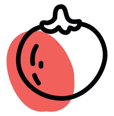 Kırmızı domates, illüstrasyon, beyaz arkaplanda vektör