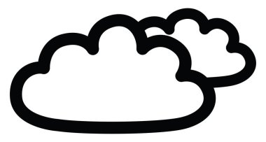 Beyaz arkaplanda iki bulut, illüstrasyon, vektör