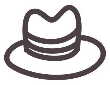 Zarif şapka, illüstrasyon, beyaz arkaplanda vektör