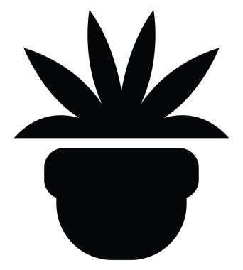 Beyaz arka planda siyah bitki, illüstrasyon, vektör.