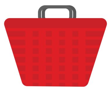 Kırmızı sepet, illüstrasyon, beyaz arkaplanda vektör.