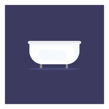 Küvet, illüstrasyon, beyaz arkaplan vektörü.