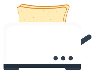 Ekmek kızartma makinesi, illüstrasyon, beyaz arkaplanda vektör.