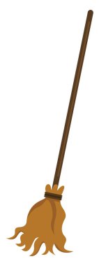 Temizleme süpürgesi, illüstrasyon, beyaz arkaplan üzerindeki vektör.